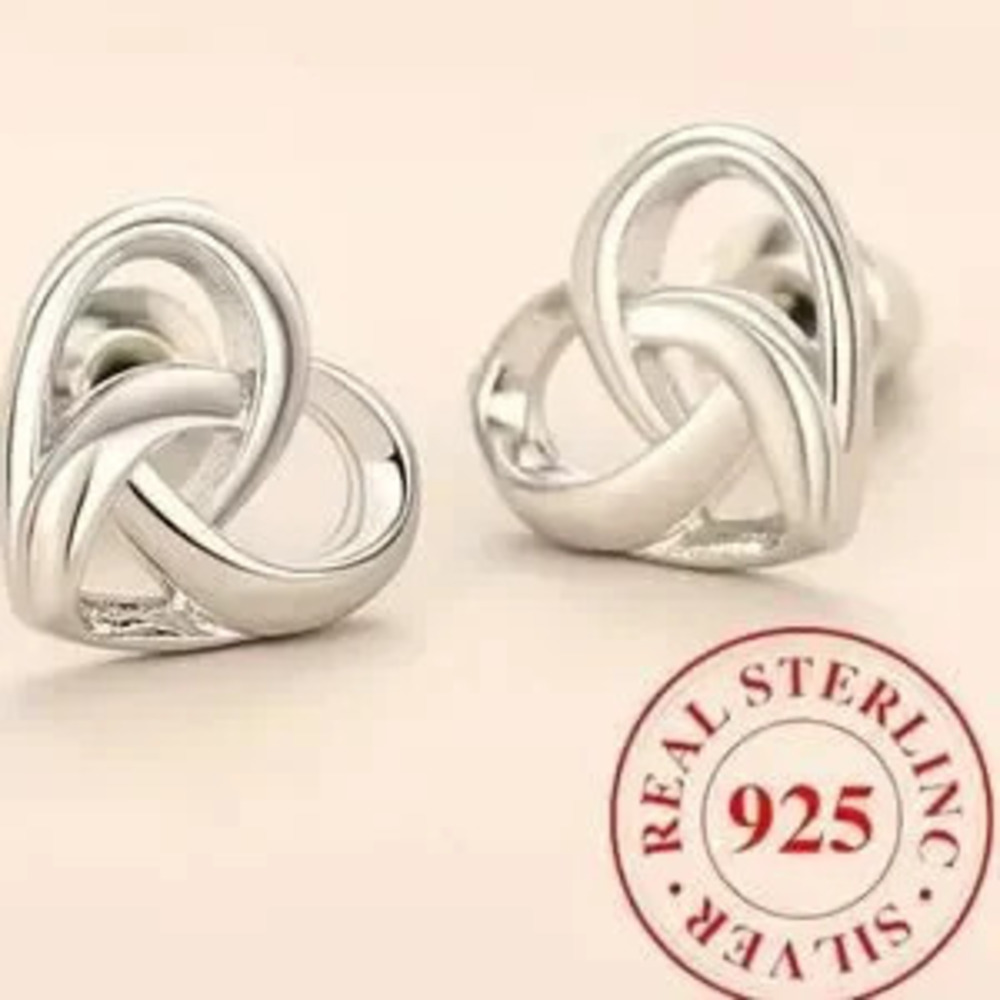 Celtic Knot Heart Earrings Dainty Petite 925 Sterling Sliver Christmas Valentine